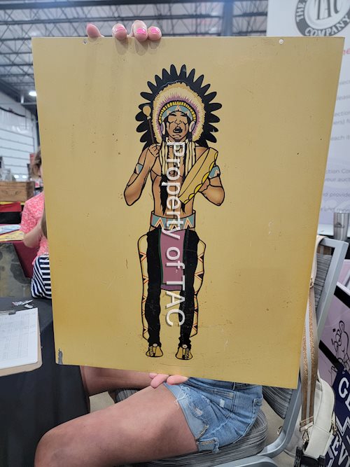 U.S. Enameling Sign Corp Text Panel "Native American" Metal  Sign