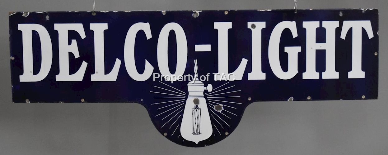 Delco-Light w/Graphics Porcelain Sign