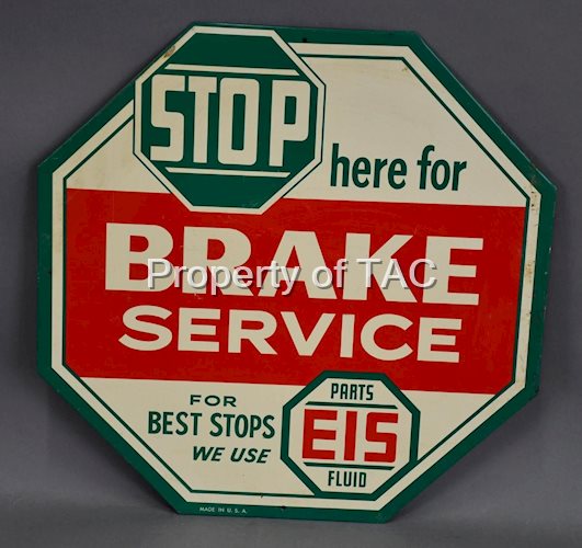 EIS "Stop Here For Brake Service" Metal Sign