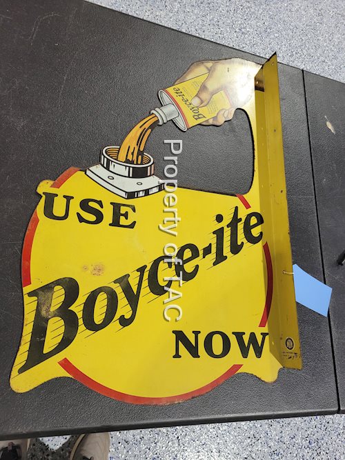 Use Boyce-ite Now Diecut Tin Flange Sign