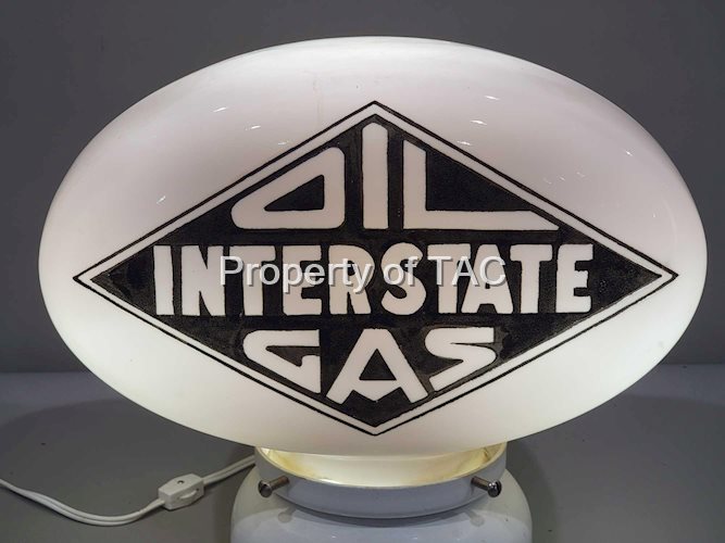 Interstate Oil Gas OPE Oval Milk Glass Globe