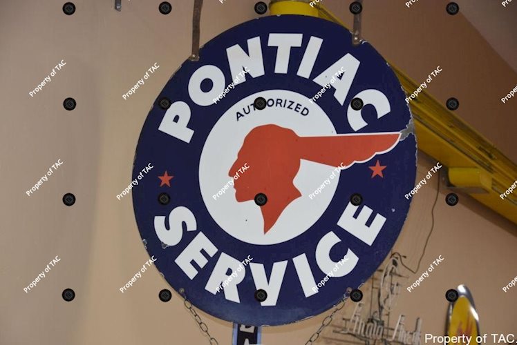 Pontiac Service w/full feather logo & Stars sign
