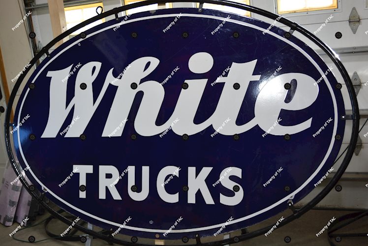 White Trucks Porcelain Identification Sign