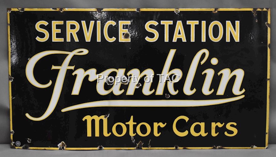 Franklin Motor Cars Service Station Porcelain Sign
