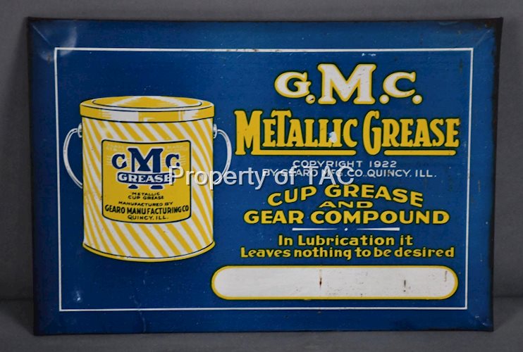 G.M.C. Metallic Grease Metal Sign