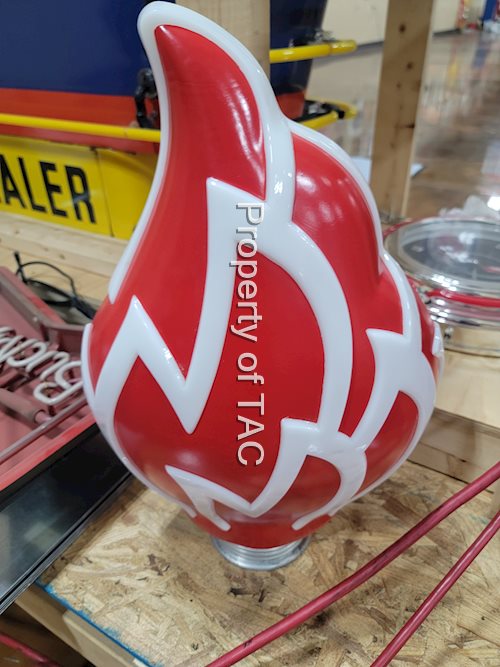 Standard Oil Flame Milk Glass Globe