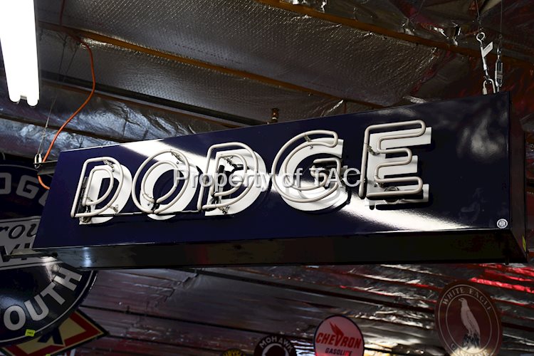 Dodge Porcelain Rolled Edge Neon Sign