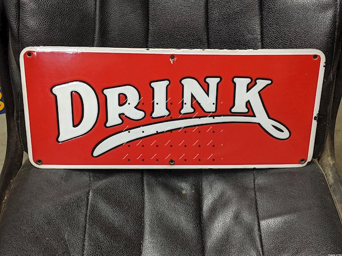 Drink Single Sided Porcelain Dr. Pepper Sign