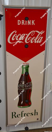 Drink Coca-Cola w/bottle metal sign