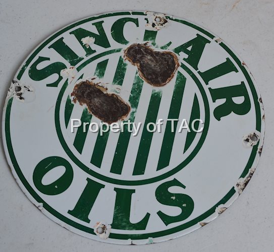 Sinclair Oils w/Strips Porcelain Sign