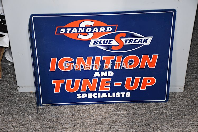 Standard Blue Streak Ignition & Tune-Up Specialists Metal Flange Sign