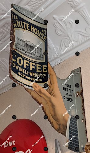 white house coffee tin flange sign