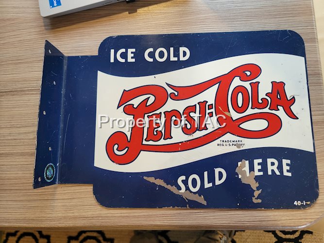 Ice Cola Pepsi:Cola Sold Here Metal Flange Sign