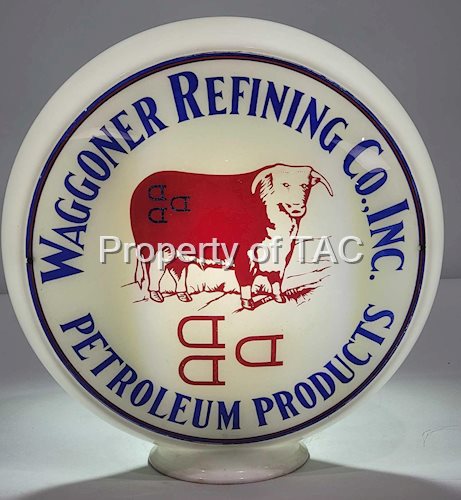 Waggoner Refining Co w/Steer Logo 13.5" Single Globe Lens