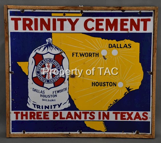 Trinity Cement w/Image Porcelain Sign