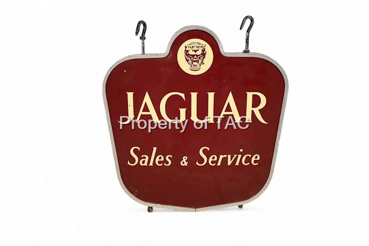 Jaguar Sales & Service w/Logo Porcelain Dealership Sign (TAC)