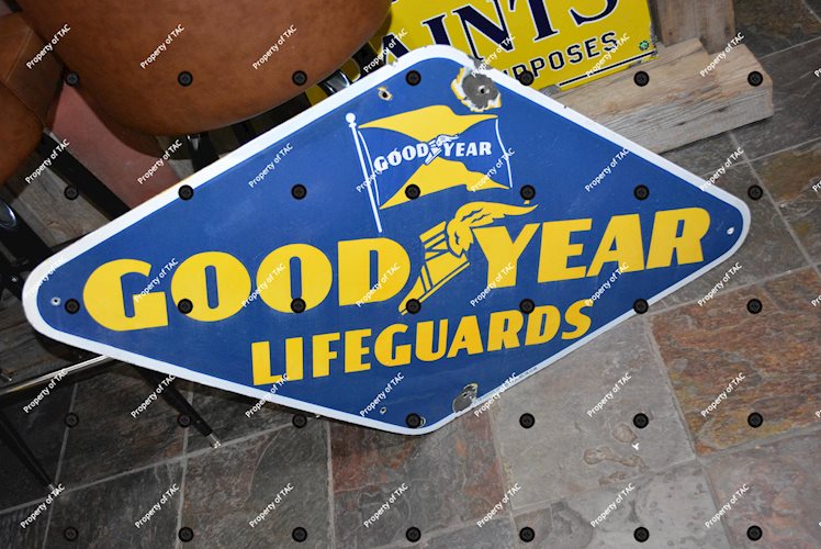 Goodyear Lifeguards w/both logos Porcelain Sign