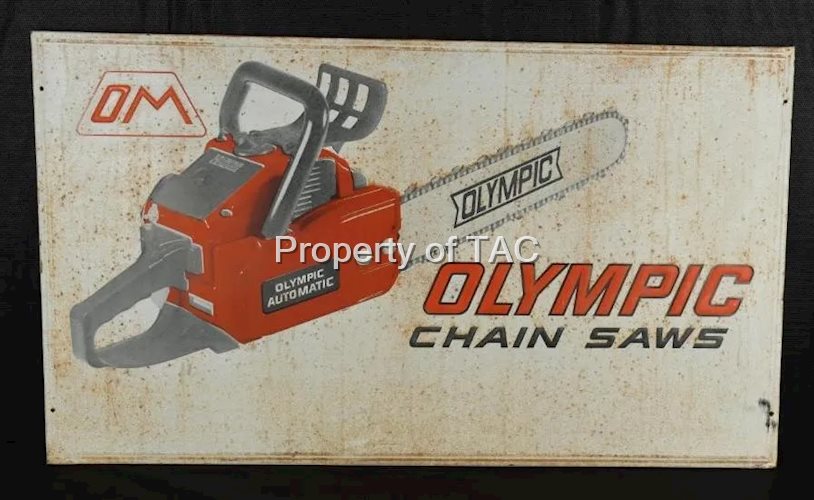 Olympic Chain Saws w/Image Metal Sign