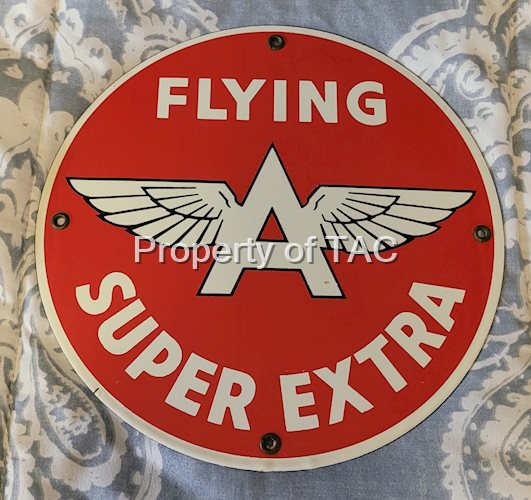 Flying A Super Extra Porcelain Pump Plate Sign