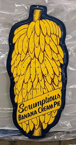 Felix Rhyme Diecut Embossed Banana SST Single Sided Tin Sign