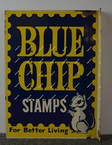 Blue Chip Stamp w/logo Metal Sign