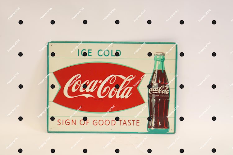Ice Cold Coca-Cola Sign of good taste" w/bottle sign"