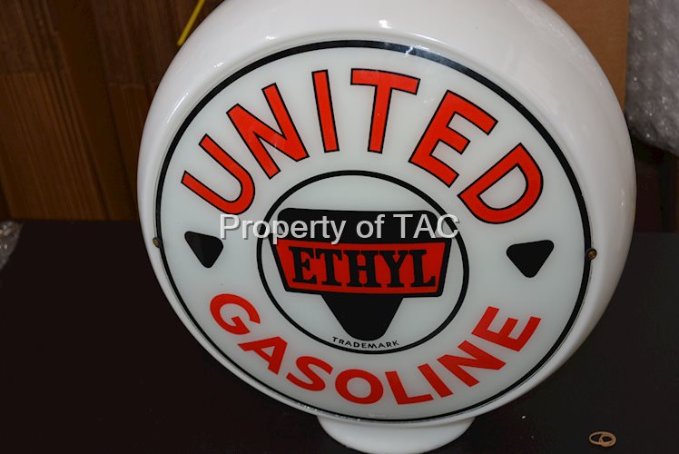 United Gasoline w/Ethyl Logo 13.5" Single Globe Lens