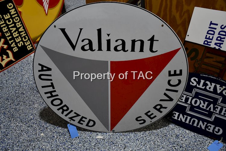 Valiant Authorized Service Porcelain Sign