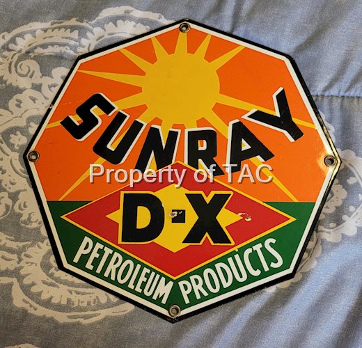 Sunray DX Petroleum Products Porcelain Sign