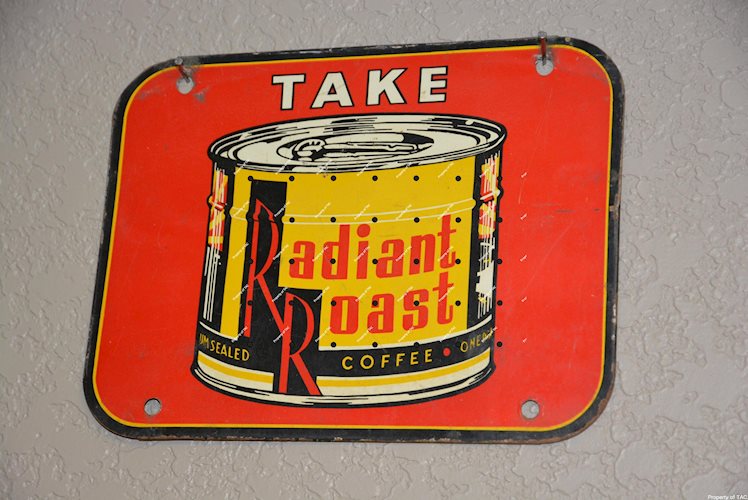 Take Radiant Roast Coffee sign
