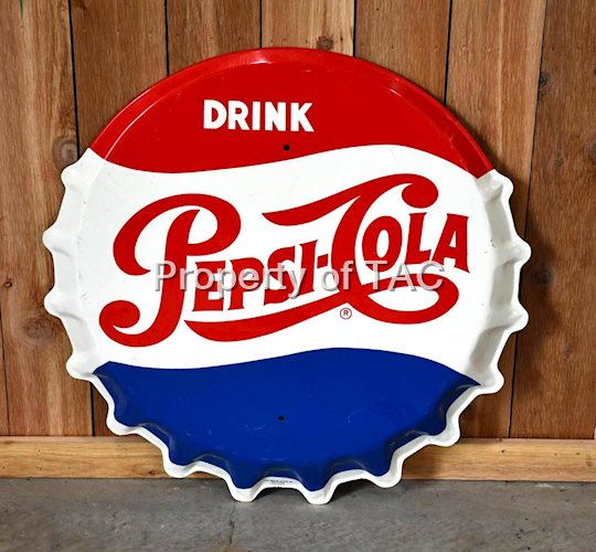 Drink Pepsi-Cola Metal Bottle Cap Sign