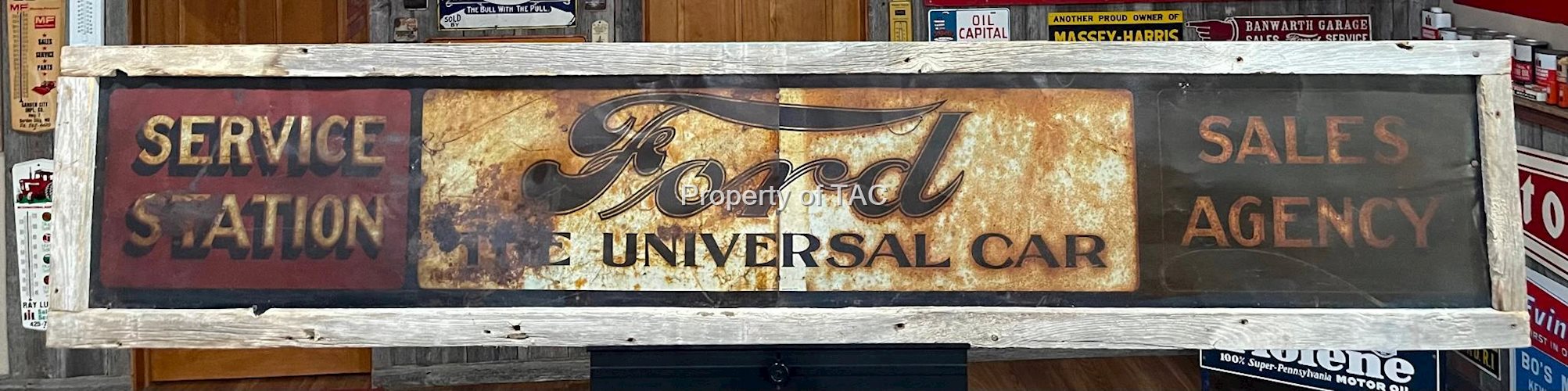 Ford "The Universal Car Service Station Sales Agency Metal Sign