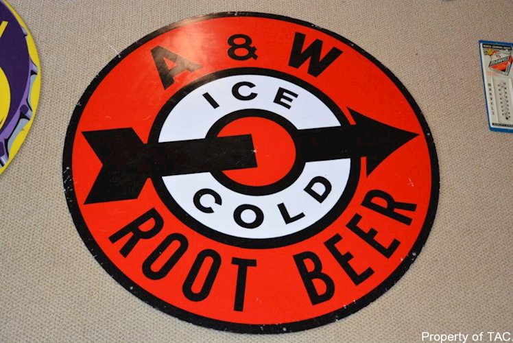 A & W Ice Cold Root Beer sign