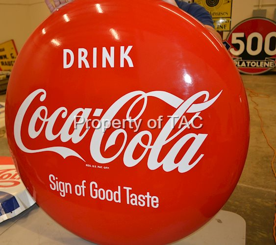 Drink Coca-Cola Sign of Good Taste Porcelain Button Sign