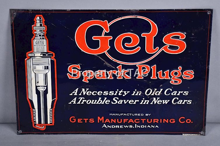 Gets Spark Plugs w/Logo Metal Sign