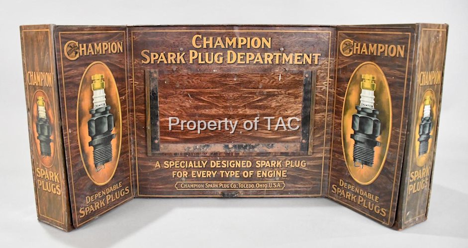Champion Spark Plug Department Counter Top Point of Sale Metal Display