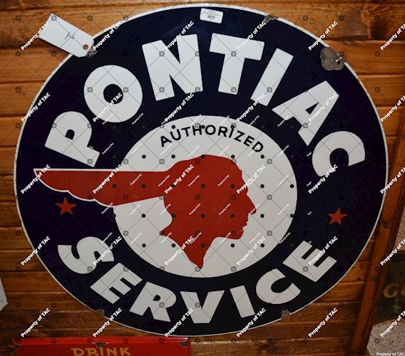 Pontiac Service w/stars & full feather logos sign