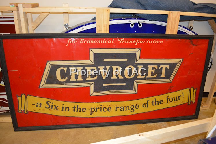 Chevrolet in Bowtie "a Six in the price range of a four" Metal Sign