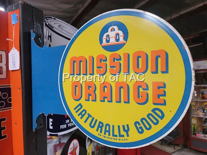 Mission Orange "Naturally Good" Metal Flange Sign