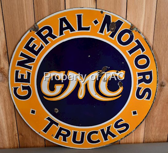 GMC General Motors Trucks Porcelain Sign