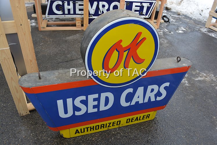 (Chevrolet) Ok Used Car Non-Neon Porcelain Sign