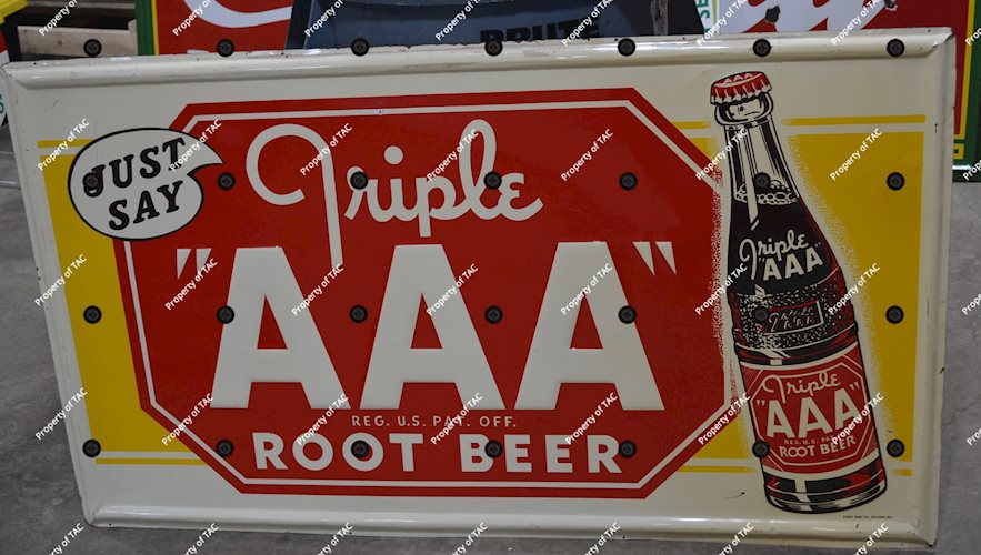 Triple AAA Root Beer Metal Sign