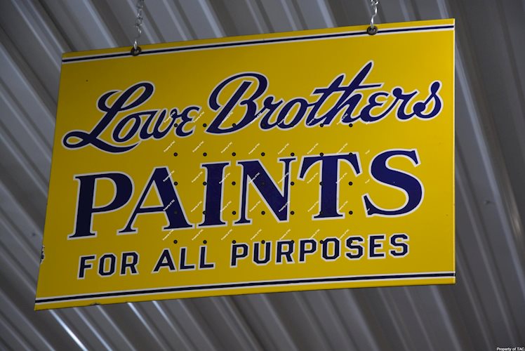 Lowe Brothers Paints for all purposes porcelain sign,