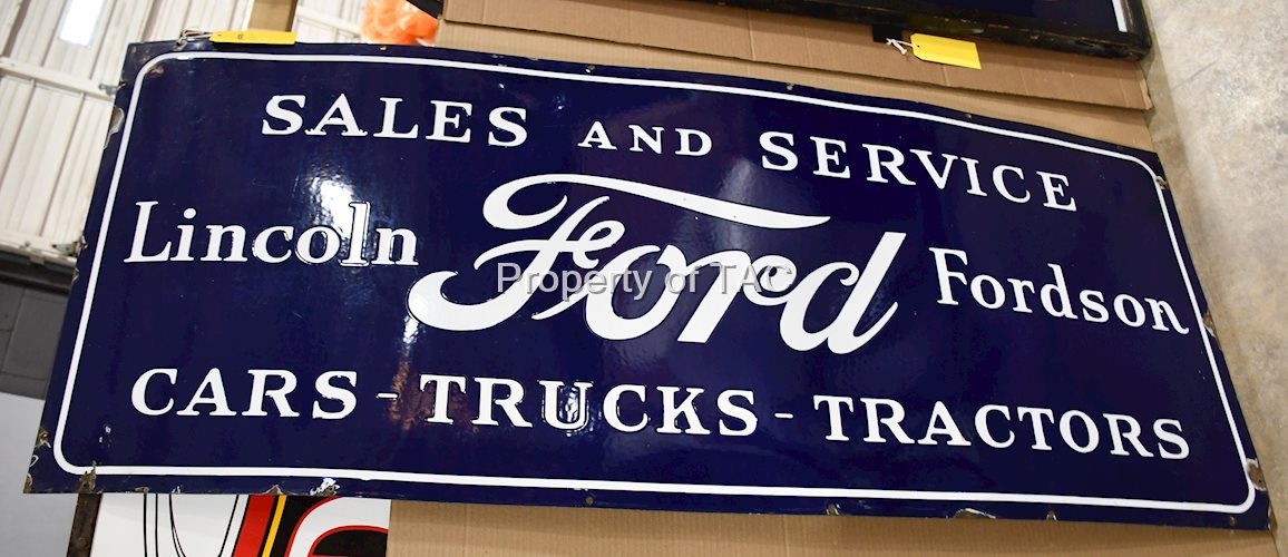 Ford Lincoln Fordson Cars-Trucks-Tractors Porcelain Sign