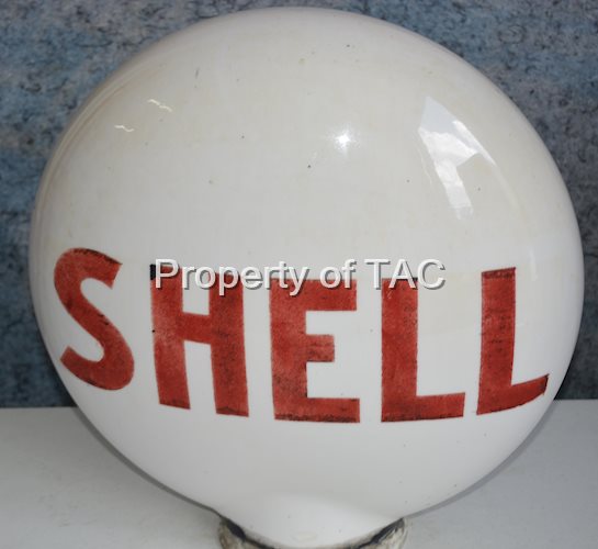 Shell OPE Milk Glass Canteen Shape Globe