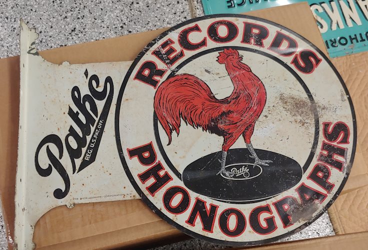 Pathe Records Phonographs Metal Sign