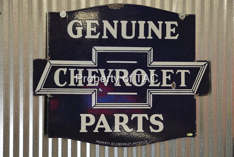 Chevrolet in bowtie Genuine Parts sign