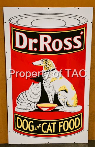 Dr. Ross Dog & Cat Food w/Logo Porcelain Sign