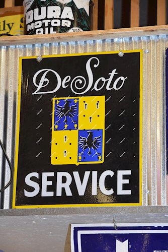 DeSoto Service w/crest logo sign,