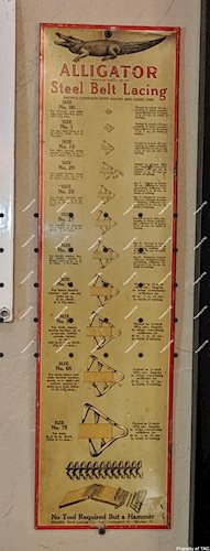 Alligator Steel Belt Lacing Single Sided Tin Sign
